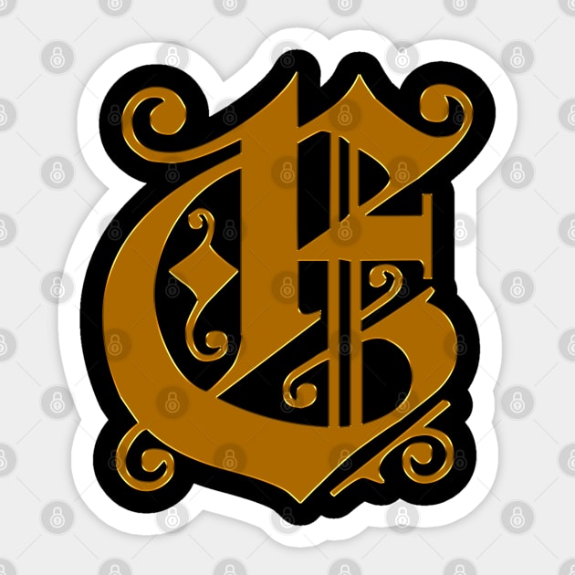 Golden Letter E Sticker by The Black Panther